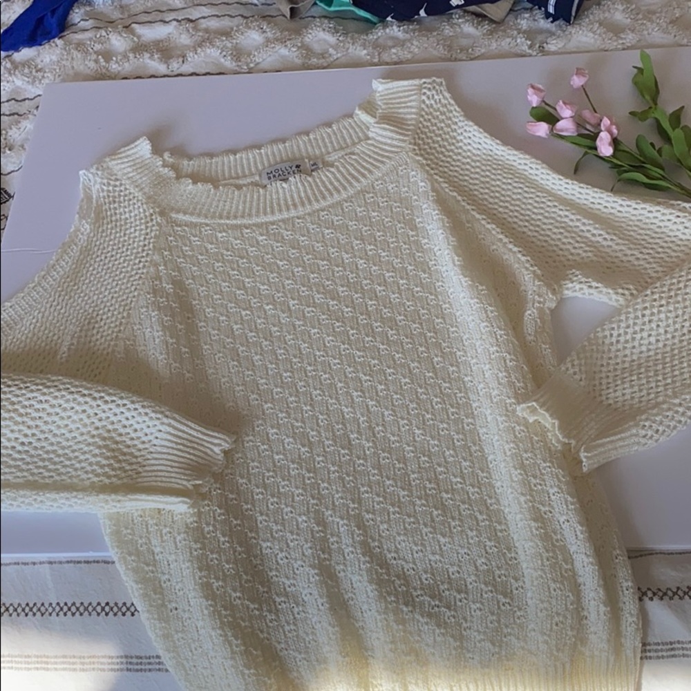 Cold Shoulder Ivory Sweater